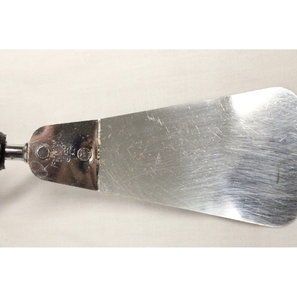 Ekco Spatula Chromium Plated USA Black Handle Vintage Kitchen Tool Retro